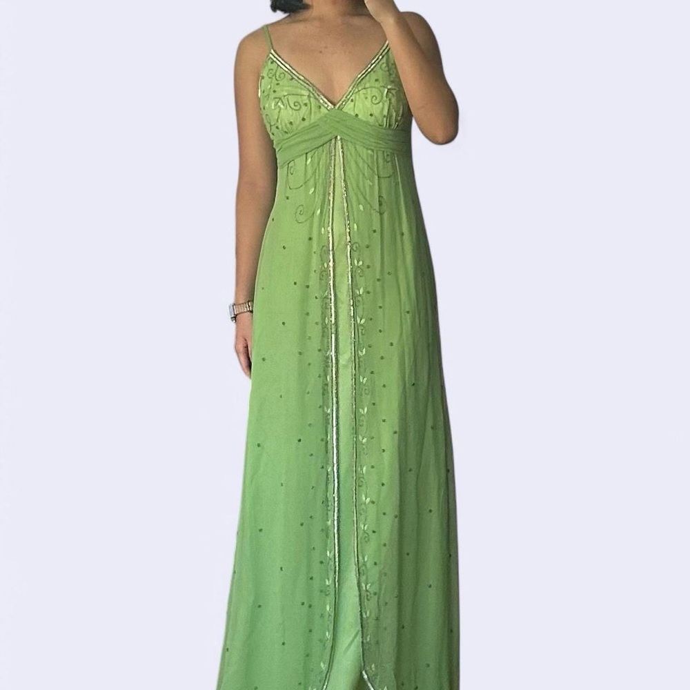 Vintage Adrianna Papell green dress